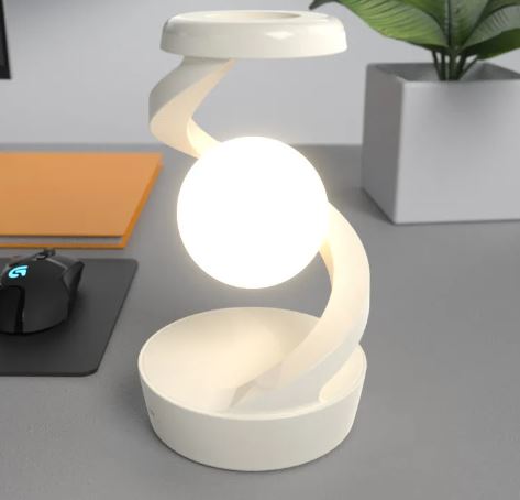 Rotating Lunar Desk Lamp with Wireless Charging and Sensor Control